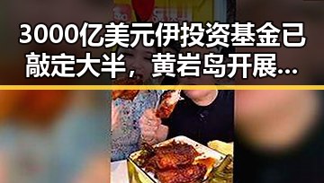 3000亿美元伊投资基金已敲定大半，黄岩岛开展任何活动都彰显正当权利
